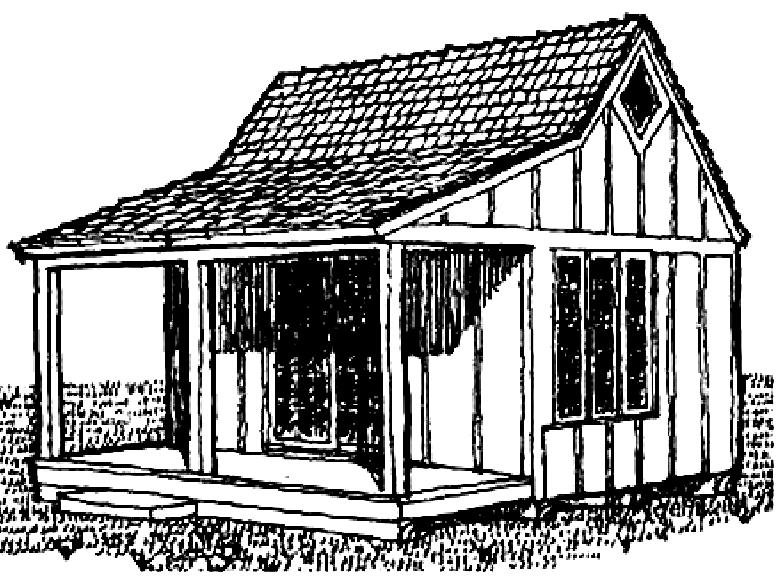 Проект маленького дачного будиночка з мансардою і верандою розрахований приблизно на невелику сім'ю з 3-4 чоловік