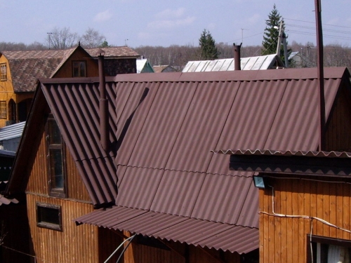 Покрівля дахів шифером - фото готової конструкції